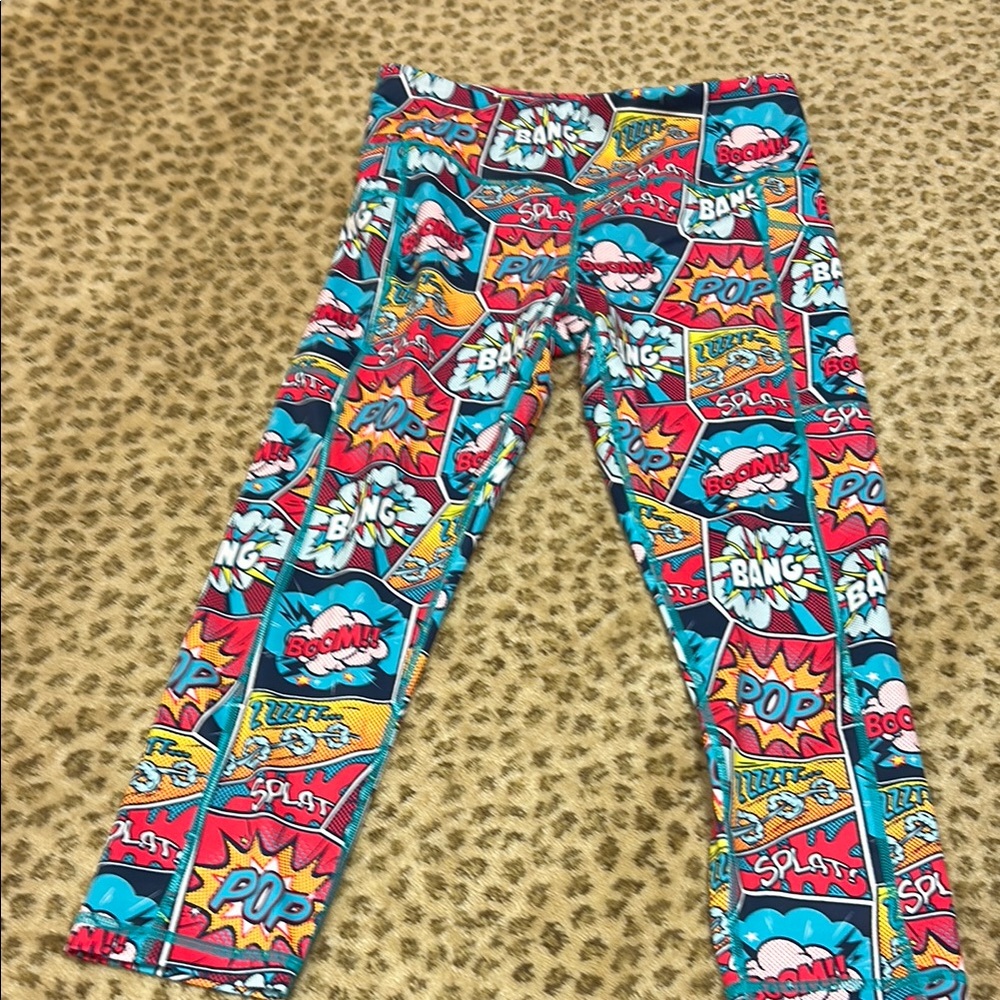 Constantly Varied Gear Comic Print Leggings - Red, Blue, Yellow
